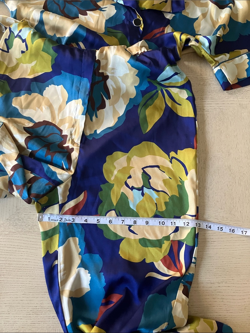 Zara Bold Floral Wide-Leg Jumpsuit in Blue, Green and Cream - Picture 12 of 13